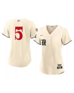 Women's Texas Rangers #5 Corey Seager Cream 2023 City Connect Stitched Baseball Jersey(Run Small)