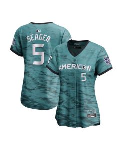 Women's Texas Rangers #5 Corey Seager Teal 2023 All-star Stitched Baseball Jersey(Run Small)