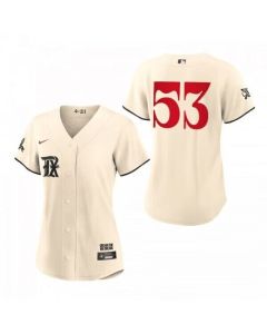 Women's Texas Rangers #53 Adolis Garcia Cream 2023 City Connect Stitched Baseball Jersey(Run Small)