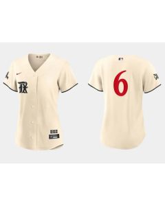 Women's Texas Rangers #6 Josh Jung Cream 2023 City Connect Stitched Baseball Jersey(Run Small)