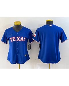 Women's Texas Rangers Blank Royal With Patch Stitched Baseball Jersey(Run Small)