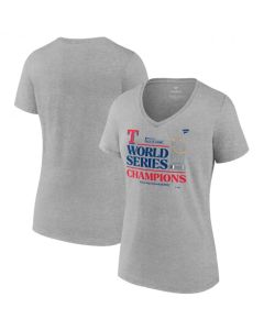 Women's Texas Rangers Heather Gray 2023 World Series Champions Locker Room T-Shirt(Run Small)