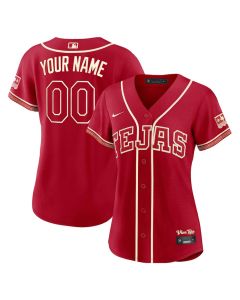 Women's Texas Rangers Nike Red 2026 City Connect Stadium Custom Jersey (City Connect)