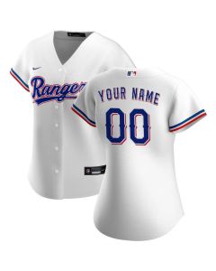Women's Texas Rangers White Home Replica Custom Jersey