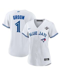Women's Toronto Blue Jays #1 Groom 2025 World Series White Home Replica Jersey