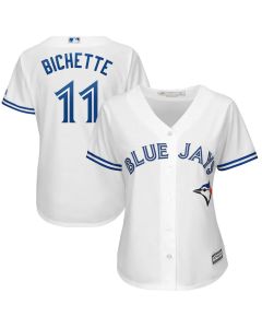 Women's Toronto Blue Jays #11 Bo Bichette Powder White Alternate Replica Player Name Jersey (Blue White)