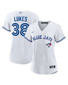 Women's Toronto Blue Jays #38 Nathan Lukes White Home Replica Jersey