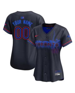 Women's Toronto Blue Jays Black 2024 City Connect Limited Custom Jersey (Blue Black)