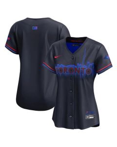 Women's Toronto Blue Jays Blank Black 2024 City Connect Limited Stitched Baseball Jersey(Run Small)