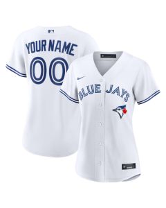 Women's Toronto Blue Jays Nike White Home Replica Custom Jersey (Blue White)