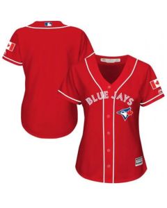 Women's Toronto Blue Jays Red Blank Stitched MLB Jersey(Run Small)