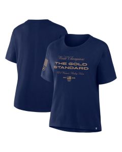 Women's US Hockey Navy 2026 Winter Olympics Gold Medal Champions Gold Standard T-Shirt