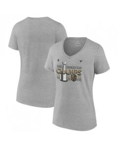 Women's Vegas Golden Knights Heather Gray 2023 Stanley Cup Champions Locker Room Plus Size V-Neck T-Shirt