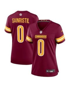 Women's Washington Commanders #0 Mike Sainristil Burgundy Game Jersey