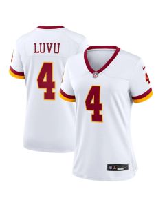 Women's Washington Commanders #4 Frankie Luvu Nike White Game Super Bowl Era Jersey (White)