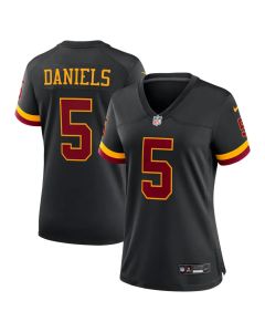 Women's Washington Commanders #5 Jayden Daniels Nike Black Hail Raiser Alternate Game Jersey (Black)