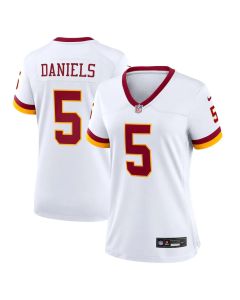 Women's Washington Commanders #5 Jayden Daniels Nike White Game Super Bowl Era Jersey (White)