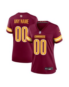 Women's Washington Commanders Burgundy Game Custom Jersey (Burgundy)