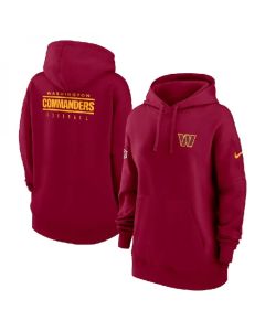 Women's Washington Commanders Burgundy Sideline Club Fleece Pullover Hoodie(Run Small)