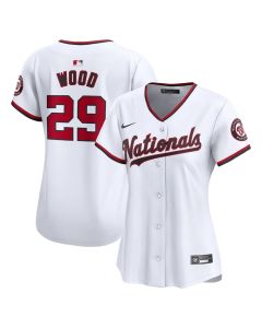 Women's Washington Nationals #29 James Wood White Home Limited Player Jersey (White)