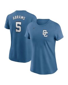 Women's Washington Nationals #5 CJ Abrams Blue 2025 City Connect Fuse Name & Number 2.0 T-Shirt (Blue)