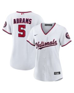 Women's Washington Nationals #5 CJ Abrams White Home Replica Player Jersey