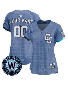 Women's Washington Nationals Custom Blue 2025 City Connect Limited Jersey (Blue)
