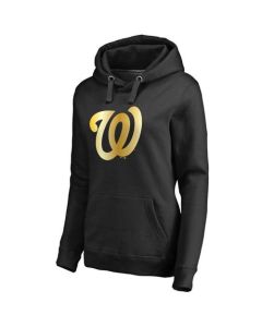 Women's Washington Nationals Gold Collection Pullover Hoodie Black