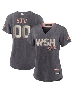 Women's Washington Nationals Grey Cherry Blossom City Connect Limited Custom Jersey