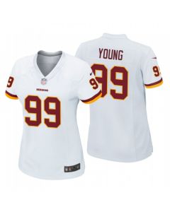 Women's Washington Redskins #99 Chase Young White Stitched Jersey(Run Small)