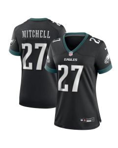 Womens #27 Quinyon Mitchell Midnight Black Philadelphia Eagles Team Game Jersey (Black Midnight)