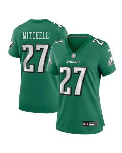Womens #27 Quinyon Mitchell Midnight Kelly Green Philadelphia Eagles Team Game Jersey (Green Midnight)