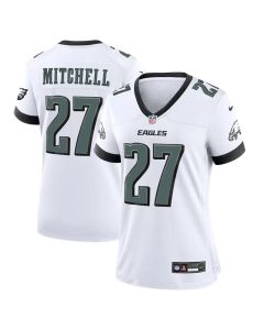 Womens #27 Quinyon Mitchell Midnight Kelly White Philadelphia Eagles Team Game Jersey (White Midnight)
