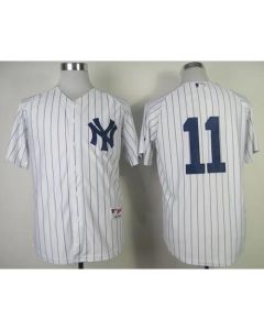 Yankees #11 Brett Gardner White Stitched MLB Jersey