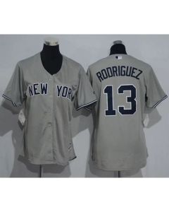 Yankees #13 Alex Rodriguez Grey Women's Road Stitched MLB Jersey