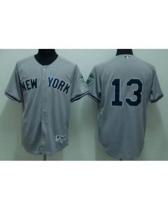 Yankees #13 Alex Rodriguez Stitched Grey MLB Jersey