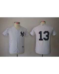Yankees #13 Alex Rodriguez Stitched White Youth MLB Jersey
