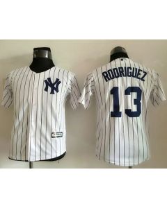 Yankees #13 Alex Rodriguez White Name Back Stitched Youth MLB Jersey