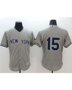 Yankees #15 Thurman Munson Grey Flexbase Authentic Collection Stitched MLB Jersey
