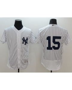 Yankees #15 Thurman Munson White Strip Flexbase Authentic Collection Stitched MLB Jersey