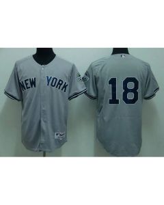 Yankees #18 Johnny Damon Stitched Grey MLB Jersey