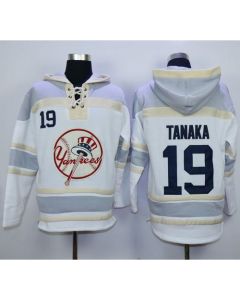 Yankees #19 Masahiro Tanaka White Sawyer Hooded Sweatshirt MLB Hoodie