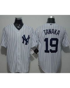 Yankees #19 Masahiro Tanaka White Strip New Cool Base Stitched MLB Jersey