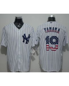 Yankees #19 Masahiro Tanaka White Strip USA Flag Fashion Stitched MLB Jersey
