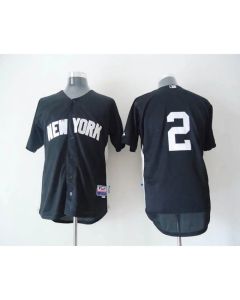 Yankees #2 Derek Jeter Black 2011 Road Cool Base BP Stitched MLB Jersey