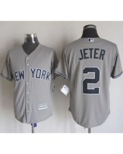 Yankees #2 Derek Jeter Grey New Cool Base Stitched MLB Jersey