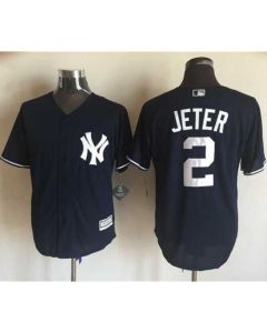 Yankees #2 Derek Jeter Navy Blue New Cool Base Stitched MLB Jersey