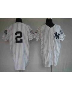 Yankees #2 Derek Jeter Stitched White MLB Jersey