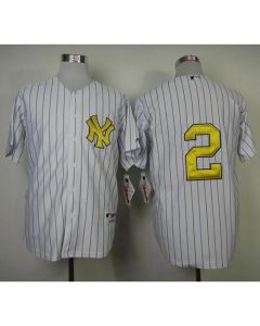 Yankees #2 Derek Jeter White Fashion Gold w/Commemorative Retirement Patch Stitched MLB Jersey (White Gold)