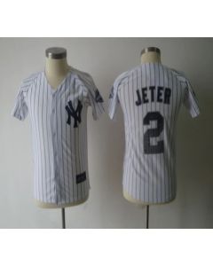 Yankees #2 Derek Jeter White Stitched Special Edition w/3000 Hits Patch Youth MLB Jersey